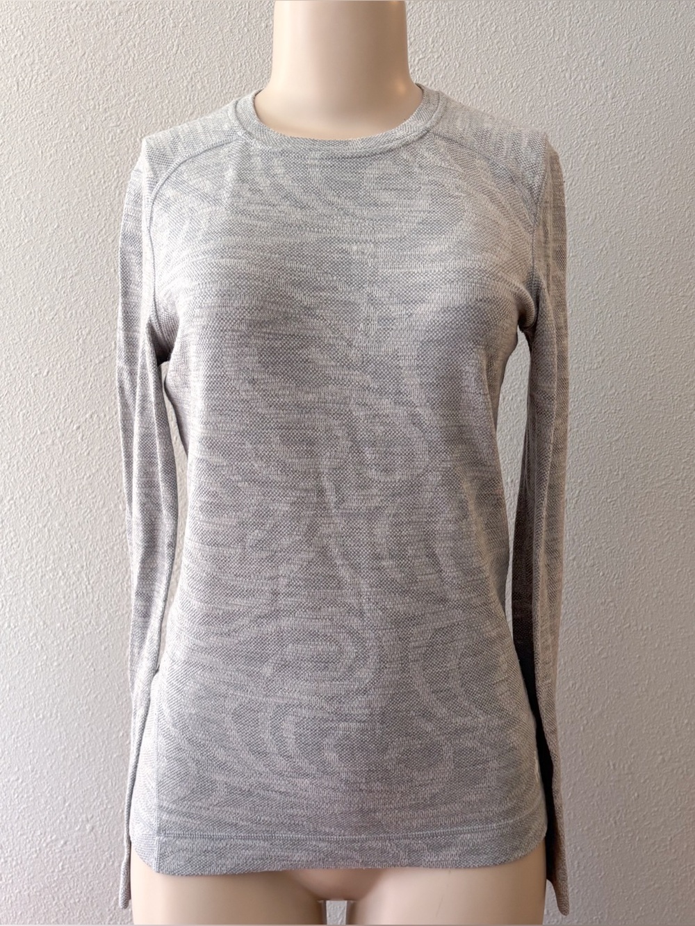 Smartwool Merino 250 Baselayer Crew Long Sleeve Pattern Snow Swirl Grey